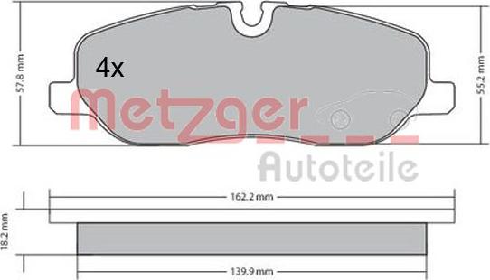 Metzger 1170668 - Гальмівні колодки, дискові гальма autozip.com.ua