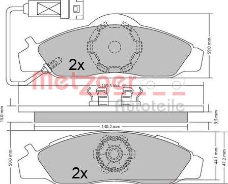 Metzger 1170667 - Гальмівні колодки, дискові гальма autozip.com.ua