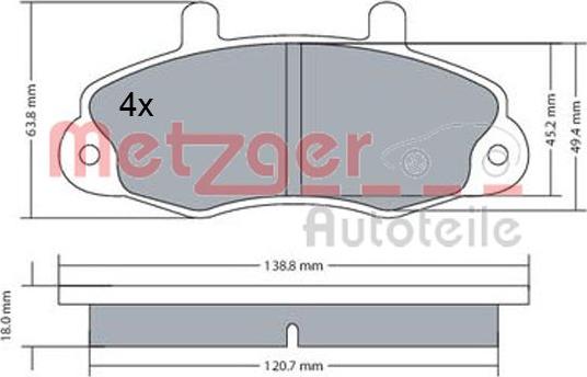 Metzger 1170604 - Гальмівні колодки, дискові гальма autozip.com.ua