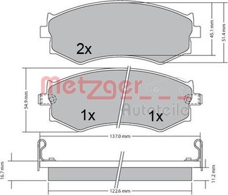 Metzger 1170603 - Гальмівні колодки, дискові гальма autozip.com.ua