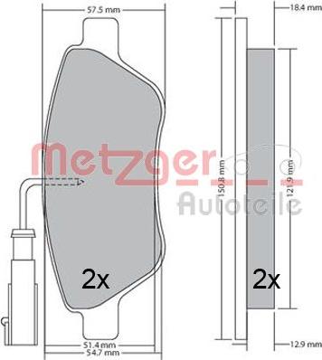 Metzger 1170615 - Гальмівні колодки, дискові гальма autozip.com.ua