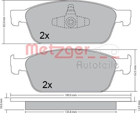 Metzger 1170689 - Гальмівні колодки, дискові гальма autozip.com.ua