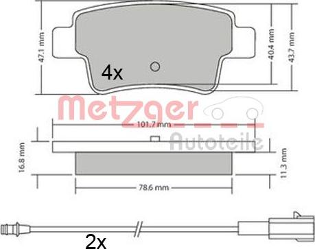 Metzger 1170685 - Гальмівні колодки, дискові гальма autozip.com.ua