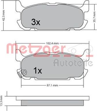 Metzger 1170681 - Гальмівні колодки, дискові гальма autozip.com.ua