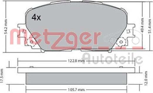 Metzger 1170639 - Гальмівні колодки, дискові гальма autozip.com.ua