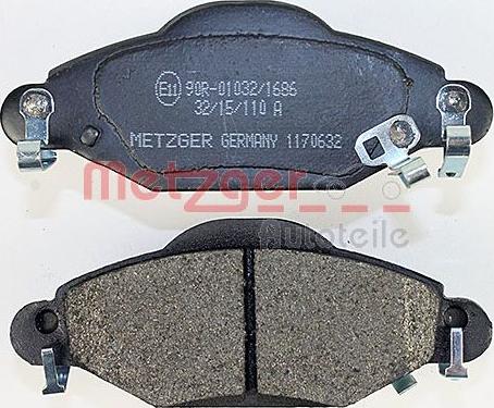 Metzger 1170632 - Гальмівні колодки, дискові гальма autozip.com.ua