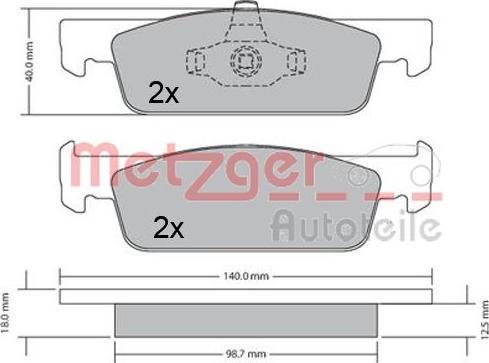 Metzger 1170621 - Гальмівні колодки, дискові гальма autozip.com.ua