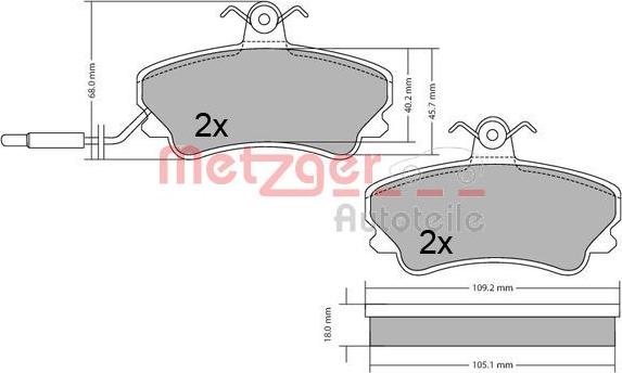 Metzger 1170677 - Гальмівні колодки, дискові гальма autozip.com.ua