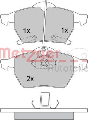 Metzger 1170098 - Гальмівні колодки, дискові гальма autozip.com.ua