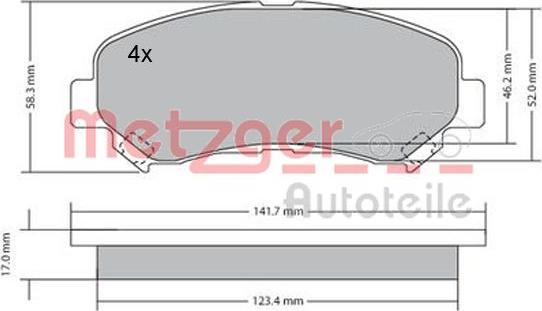 Metzger 1170093 - Гальмівні колодки, дискові гальма autozip.com.ua