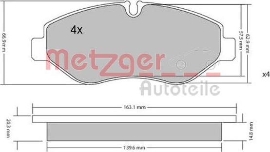 Metzger 1170040 - Гальмівні колодки, дискові гальма autozip.com.ua