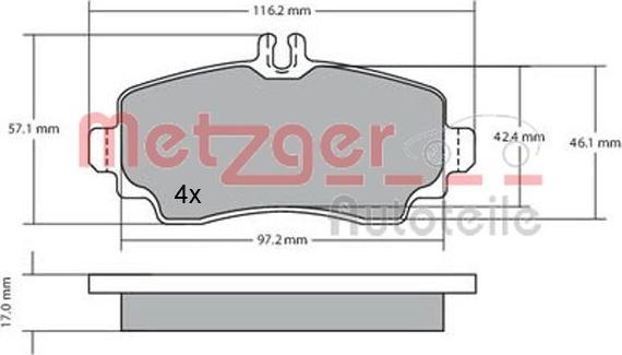 Metzger 1170041 - Гальмівні колодки, дискові гальма autozip.com.ua