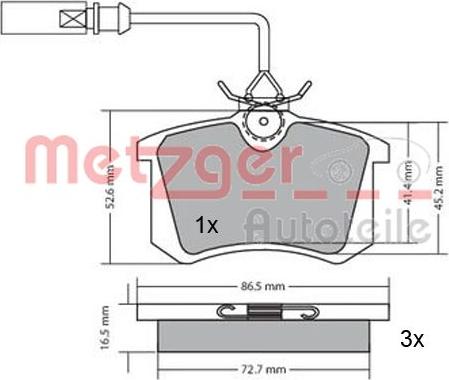 Metzger 1170054 - Гальмівні колодки, дискові гальма autozip.com.ua