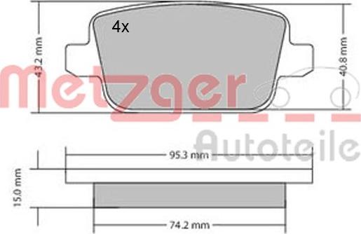 Metzger 1170058 - Гальмівні колодки, дискові гальма autozip.com.ua