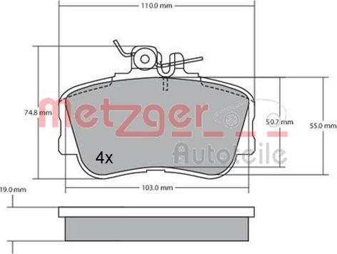 Metzger 1170069 - Гальмівні колодки, дискові гальма autozip.com.ua