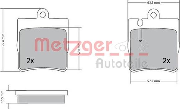 Metzger 1170064 - Гальмівні колодки, дискові гальма autozip.com.ua