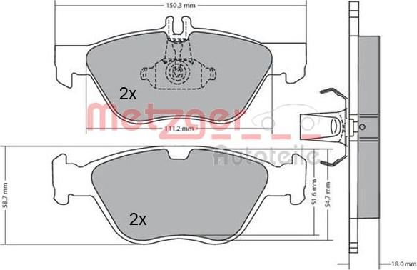 Metzger 1170065 - Гальмівні колодки, дискові гальма autozip.com.ua