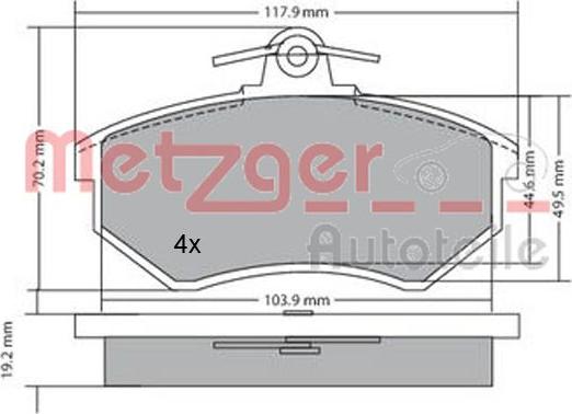 Metzger 1170066 - Гальмівні колодки, дискові гальма autozip.com.ua