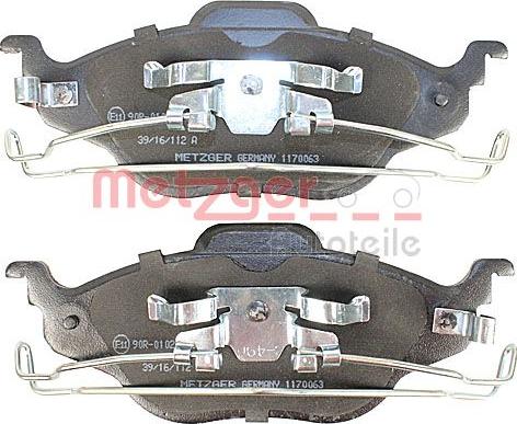 Metzger 1170063 - Гальмівні колодки, дискові гальма autozip.com.ua