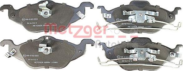 Metzger 1170063 - Гальмівні колодки, дискові гальма autozip.com.ua