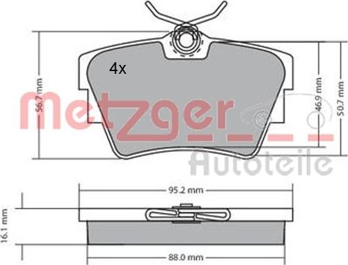 Metzger 1170067 - Гальмівні колодки, дискові гальма autozip.com.ua