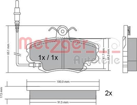 Metzger 1170009 - Гальмівні колодки, дискові гальма autozip.com.ua