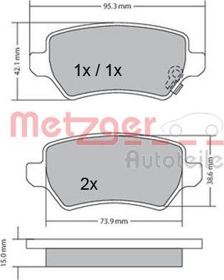 Metzger 1170004 - Гальмівні колодки, дискові гальма autozip.com.ua
