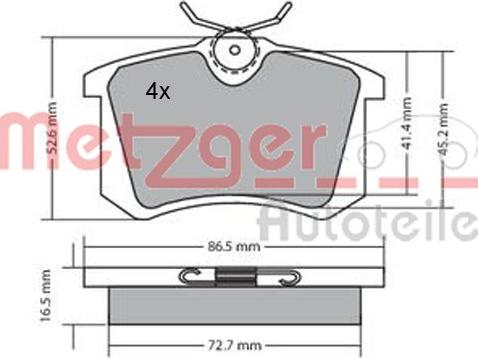 Metzger 1170001 - Гальмівні колодки, дискові гальма autozip.com.ua