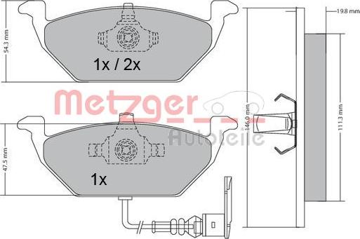 Metzger 1170002 - Гальмівні колодки, дискові гальма autozip.com.ua