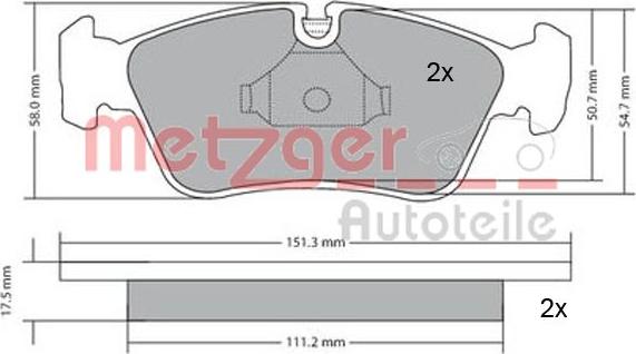 Metzger 1170019 - Гальмівні колодки, дискові гальма autozip.com.ua