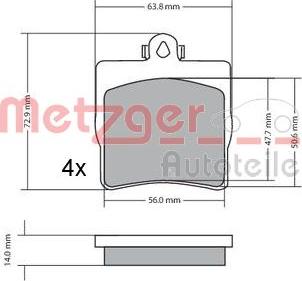 Metzger 1170016 - Гальмівні колодки, дискові гальма autozip.com.ua