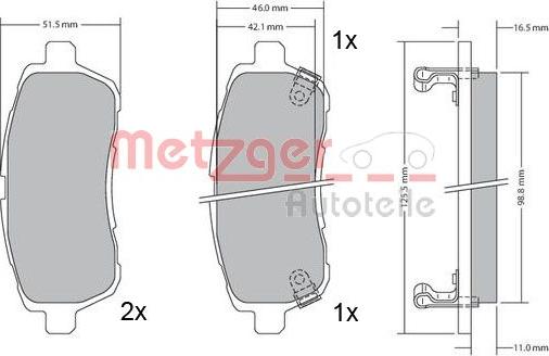 Metzger 1170017 - Гальмівні колодки, дискові гальма autozip.com.ua