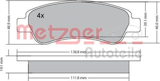 Metzger 1170085 - Гальмівні колодки, дискові гальма autozip.com.ua