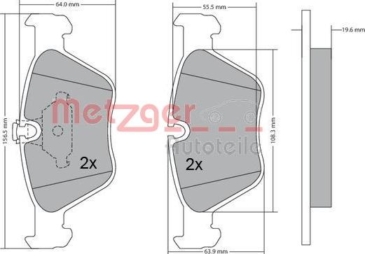 Metzger 1170086 - Гальмівні колодки, дискові гальма autozip.com.ua