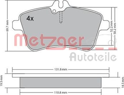 Metzger 1170083 - Гальмівні колодки, дискові гальма autozip.com.ua