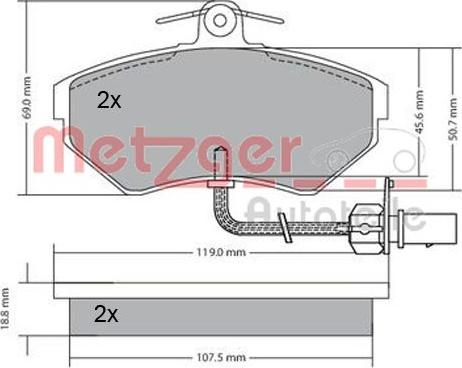 Metzger 1170082 - Гальмівні колодки, дискові гальма autozip.com.ua