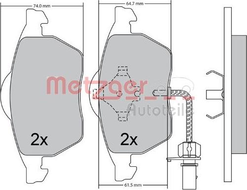 Metzger 1170036 - Гальмівні колодки, дискові гальма autozip.com.ua