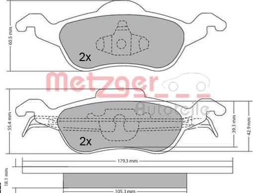 Metzger 1170038 - Гальмівні колодки, дискові гальма autozip.com.ua