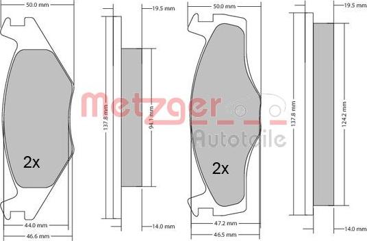 Metzger 1170033 - Гальмівні колодки, дискові гальма autozip.com.ua