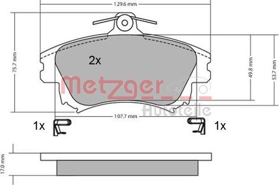 Metzger 1170032 - Гальмівні колодки, дискові гальма autozip.com.ua