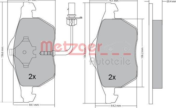 Metzger 1170020 - Гальмівні колодки, дискові гальма autozip.com.ua