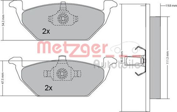 Metzger 1170027 - Гальмівні колодки, дискові гальма autozip.com.ua