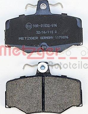 Metzger 1170076 - Гальмівні колодки, дискові гальма autozip.com.ua