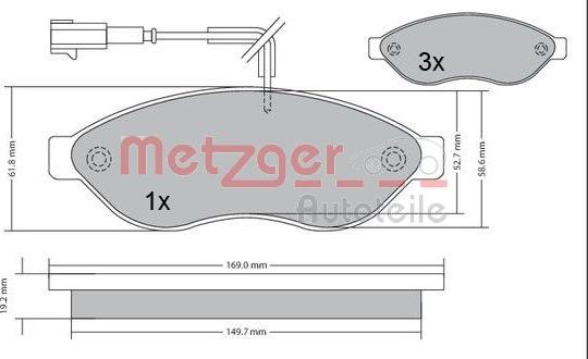 Metzger 1170073 - Гальмівні колодки, дискові гальма autozip.com.ua