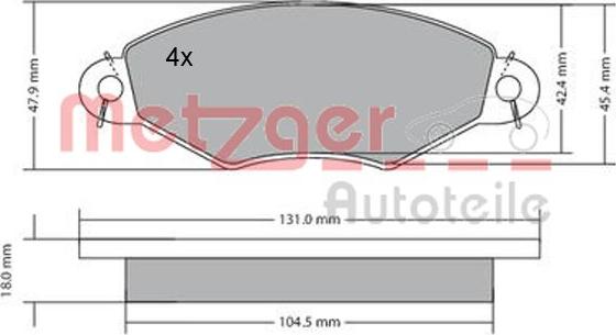 Metzger 1170199 - Гальмівні колодки, дискові гальма autozip.com.ua