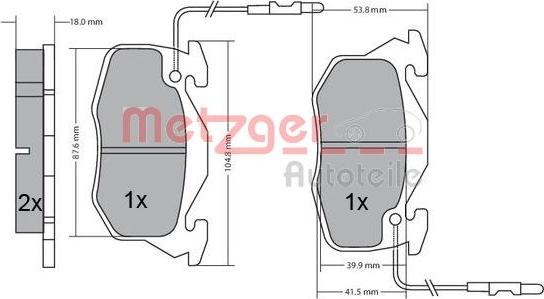 Metzger 1170195 - Гальмівні колодки, дискові гальма autozip.com.ua