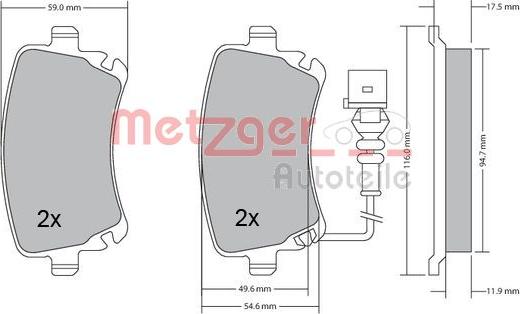 Metzger 1170190 - Гальмівні колодки, дискові гальма autozip.com.ua