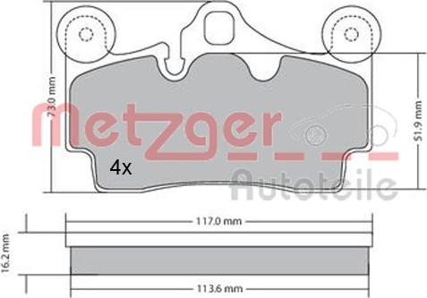 Metzger 1170191 - Гальмівні колодки, дискові гальма autozip.com.ua