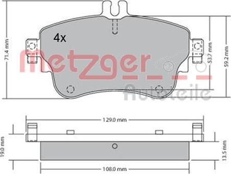 Metzger 1170149 - Гальмівні колодки, дискові гальма autozip.com.ua