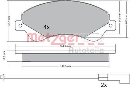 Metzger 1170146 - Гальмівні колодки, дискові гальма autozip.com.ua